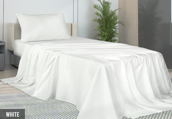 DreamZ Three-Piece Bamboo Fitted Sheet Set - Available in Four Colours & Two Sizes