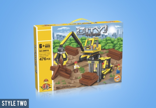 Construction Themed Educational Blocks Range Compatible with Lego - Four Styles Available