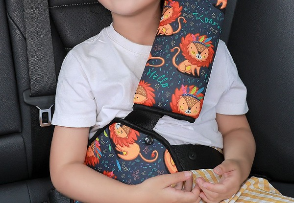 Car Seat Belt Retainer Shoulder Guard for Kids - Three Styles Available & Option for Two-Pack