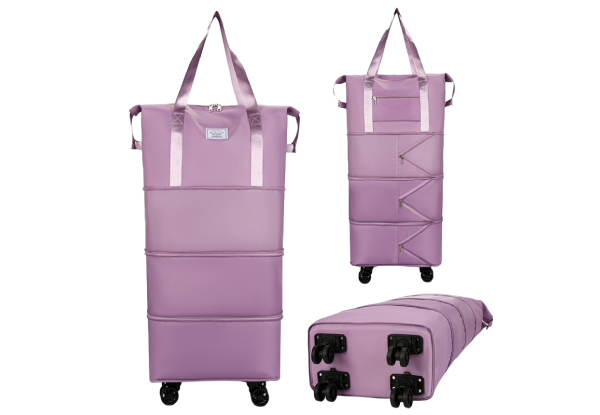 Expandable Foldable Duffel Bag Suitcase with Removable Wheels - Available in Two Colours & Three Sizes