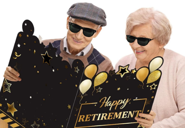 Large Happy Retirement Celebration Card - Option for Two-Pack & Two Colours Available