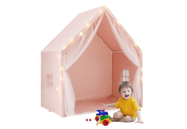 Kids Playhouse Play Tent Castle with Mat & Starlights - Two Options Available