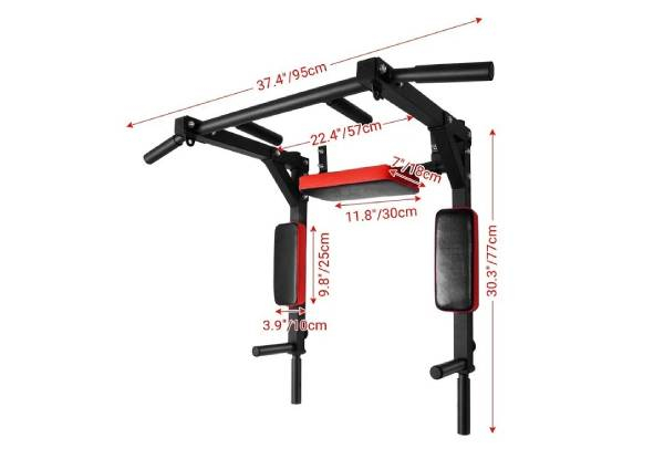 Wall-Mounted Pull Up & Dip Station Power Tower