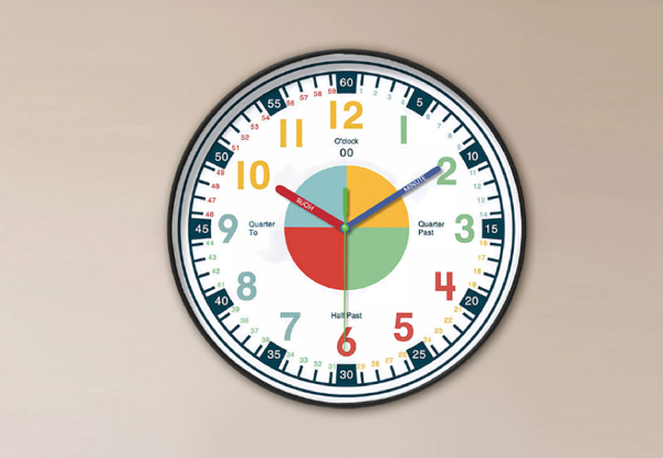 Multicoloured Learning Clock for Kids - Available in Two Styles