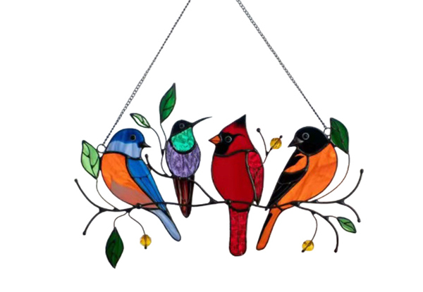 Stained Glass-Effect Bird Decoration - Four Options Available