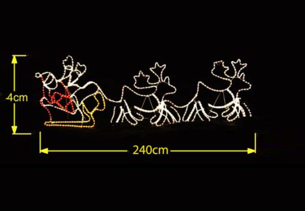 Giant Santa Sleigh with Two Deers