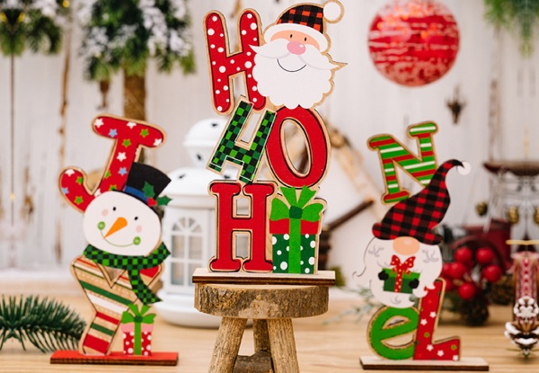 Christmas Wooden Figurine Ornaments Set - Available in Four Sizes & Three-Piece