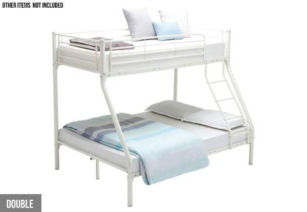 Stella Steel White Frame Bunk Bed - Two Sizes Available