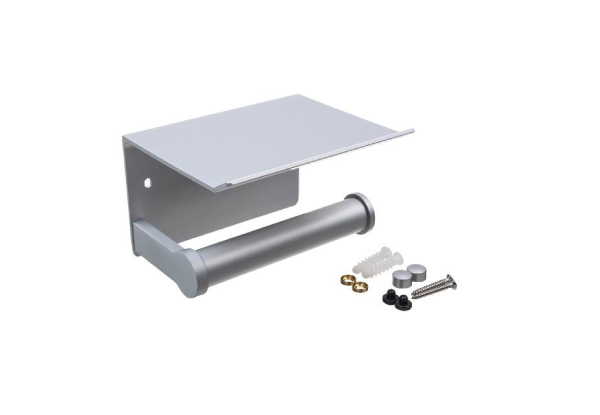 Metal Toilet Paper Holder with Shelf - Four Colours Available