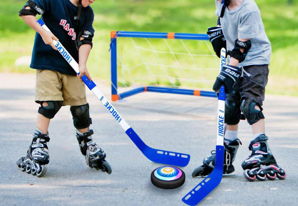 Kids Two-in-One Hover Hockey Soccer Ball Toy Set with LED