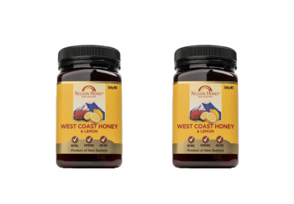 Two-Pack of West Coast Honey with Lemon 500g - Option for 4, 6 & 12-Pack