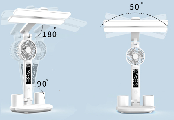 Foldable LED Desk Lamp with Fan