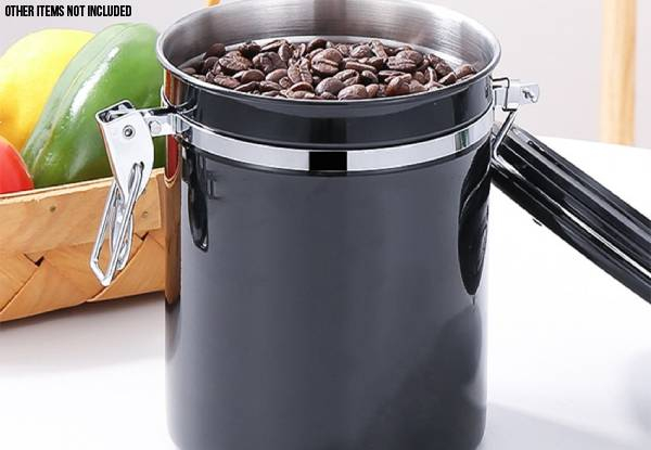 Stainless Steel Airtight Coffee Canister with Measuring Scoop
