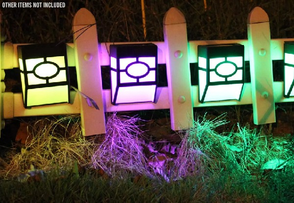 Two Solar-Powered Wall Lights with Built-In Colour-Changing Mode - Two Colours Available & Option for Four