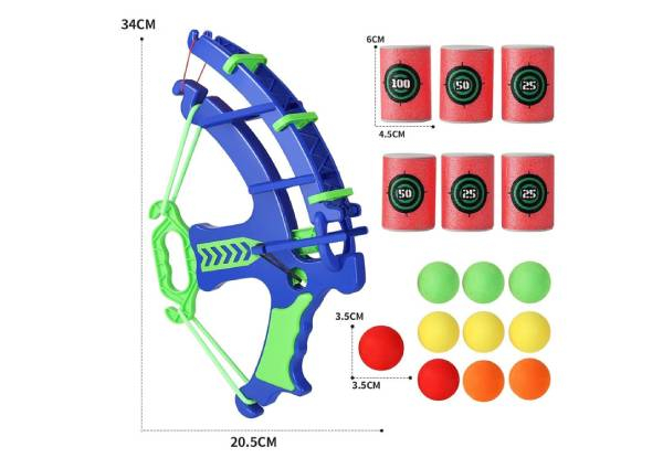 Kids Strike Archery Bow Toy Set Incl. Five Balls & Six Targets