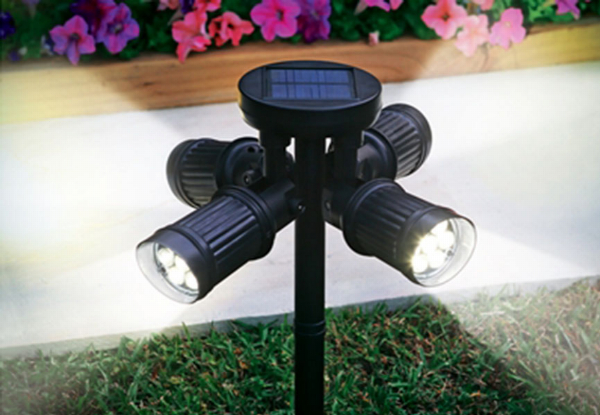 Four-Headed Solar Spotlight - Option for Two with Free Delivery