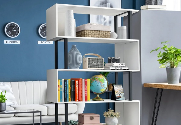 Five-Tier S-Shape Bookshelf Display