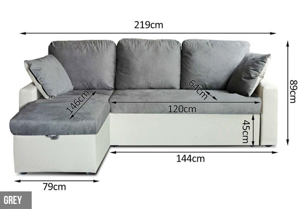 Storage Three-Seater Sofa - Two Colours Available