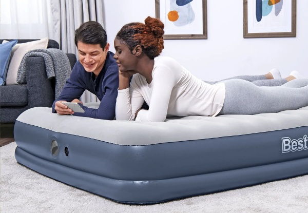 Bestway Queen Air Mattress with Built-in Rechargeable Pump