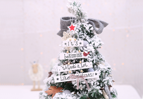 Two-Pack Wooden Christmas Tree Sign