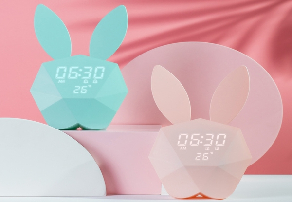 Multi-Functional Cute Rabbit Alarm Clock - Two Colours Available