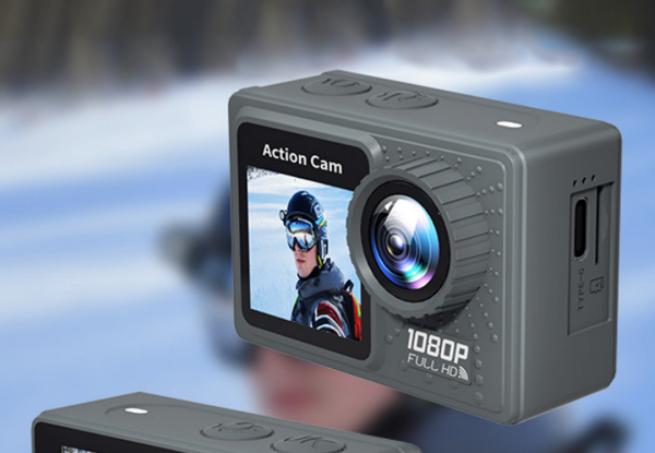 Water-Resistant 1080P WiFi Action Camera Incl. 32GB Card