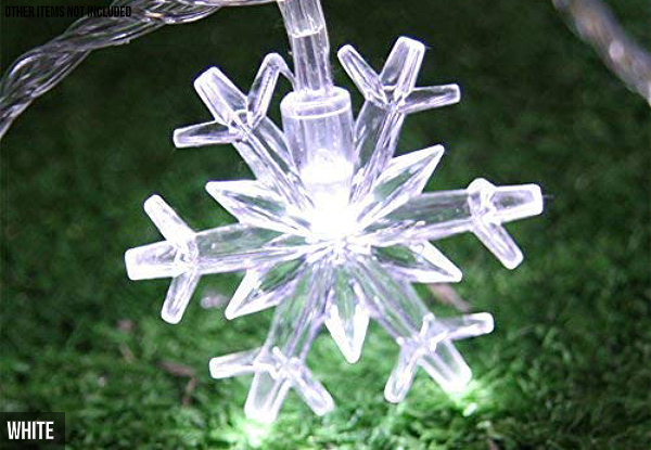 String Snowflake Lights - Three Colours Available with Free Delivery