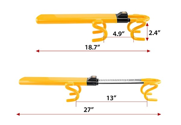 Heavy Duty Steering Wheel Lock with Adjustable Locking