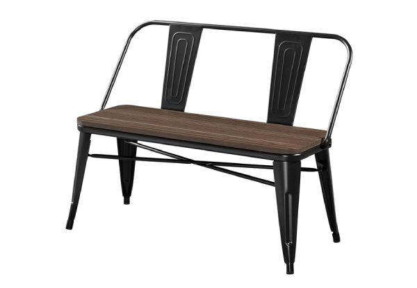 Two-Pack Industrial Metal Dining Bench