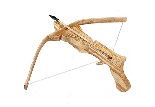 Kid's Wooden Crossbow incl. Three Rubber-Tipped Arrows