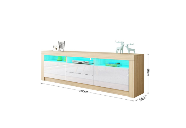 200cm LED Wood TV Cabinet