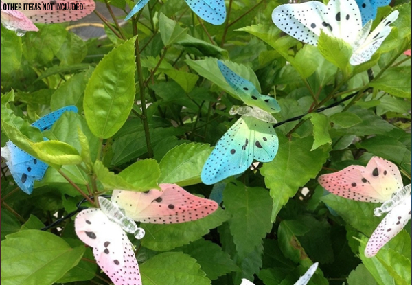 12-LED Solar-Powered Butterfly Fairy String Lights