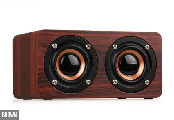 Wood-Look Bluetooth Speaker - Two Colours Available with Free Metro Delivery