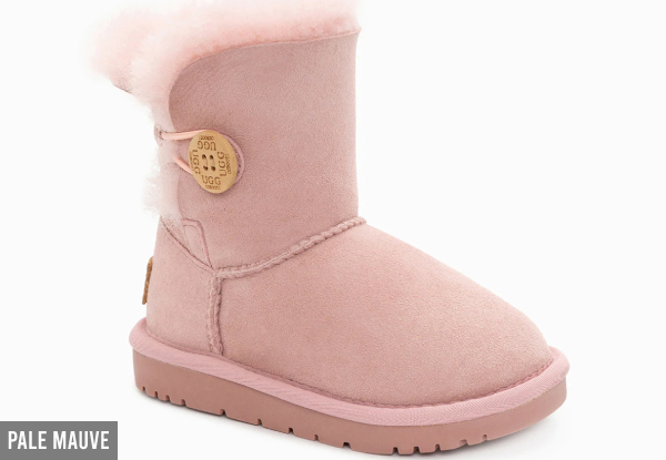 Ozwear Ugg Kids Button Boots - Four Colours & Six Sizes Available