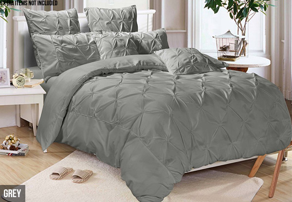 Pinch Pleat Duvet Cover Set - Four Colours Available