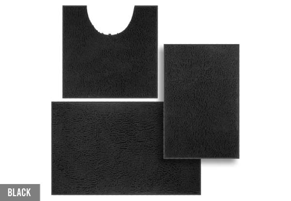 Three-Piece Non-Slip Absorbent Bath Mat - Seven Colours Available