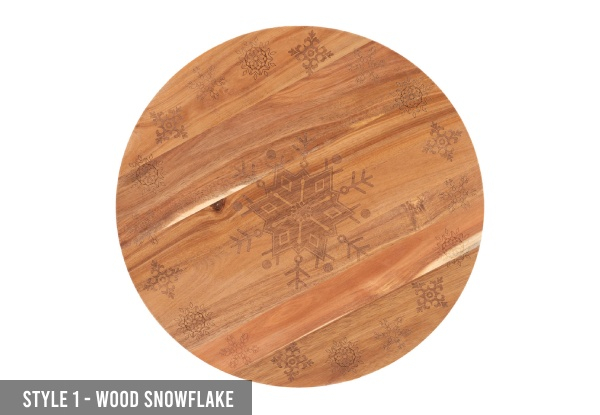 Bread & Butter 18-inch Wooden Lazy Susan Tray - Three Styles Available - Elsewhere Pricing $77.99