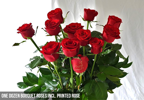 One Stunning Premium Valentine Red Rose with Free Auckland Delivery - Options for Six or 12 Stem Bouquets