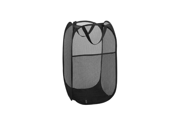 Mesh Pop-Up Laundry Basket with Handle