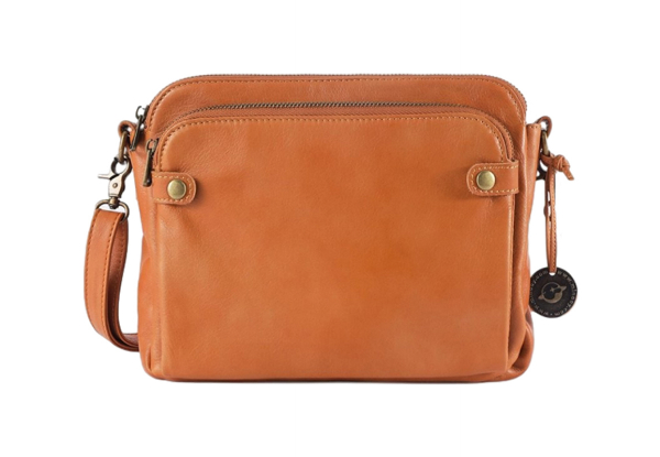 Three-Layer PU Leather Crossbody Bag with Card Holder - Four Colours Available