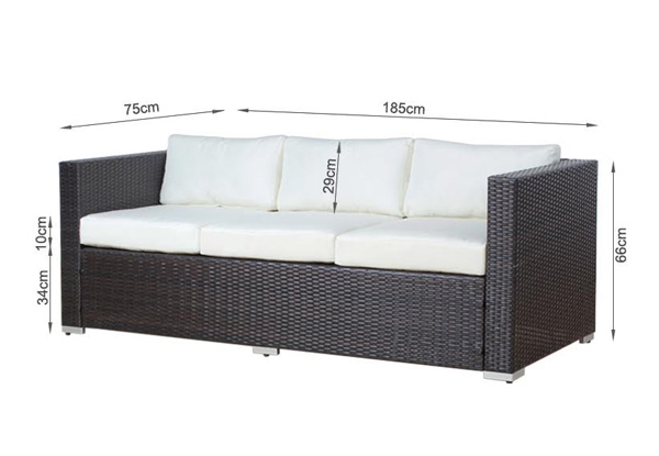 $699 for a Four-Piece Rattan Outdoor Furniture Sofa Set in Cream