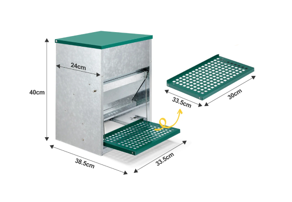 Petscene Automatic Galvanised Steel Chicken Feeder - Two Sizes Available