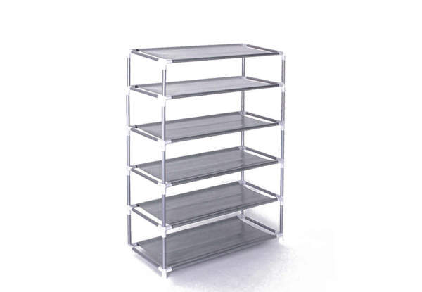 Two-Tier Stackable Shoe Rack Storage Organiser Range - Options for Four- or Six-Tier