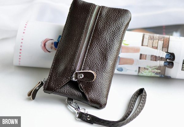 Leather Look Zippered Wallet - Ten Colours Available with Free Delivery