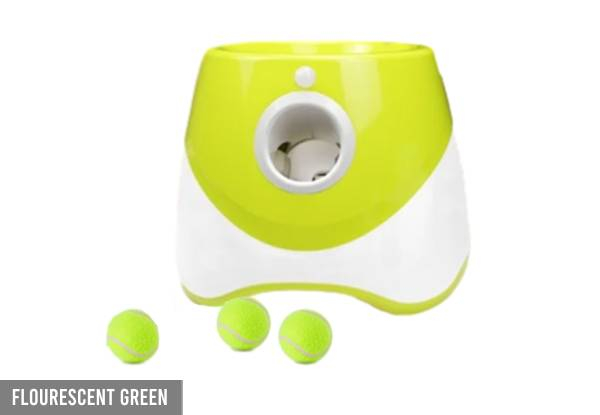 Automatic Dog Ball Launcher Incl. Three Balls - Three Colours Available