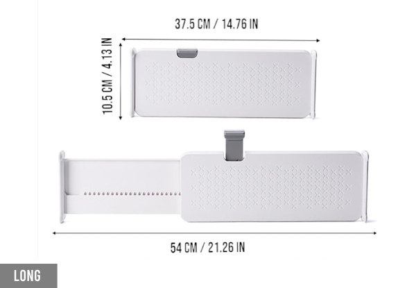 Four-Pack Telescopic Drawer Dividers - Available in Two Sizes