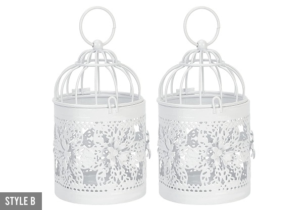 Two-Pack Christmas Hollow Hanging Candle Holder - Three Styles Available & Option for Four-Pack