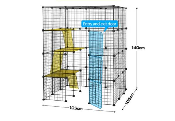 Four-Tier DIY Metal Cat Enclosure Cage