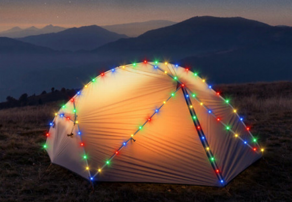 Portable Camping Light with RGB String Lights