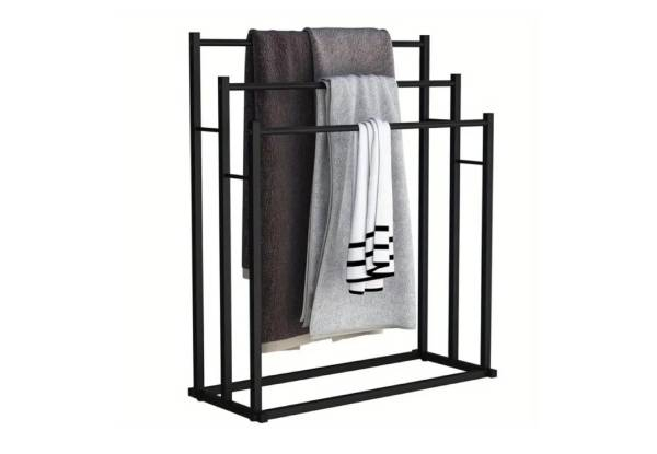 Freestanding Three-Tier Metal Towel Rack